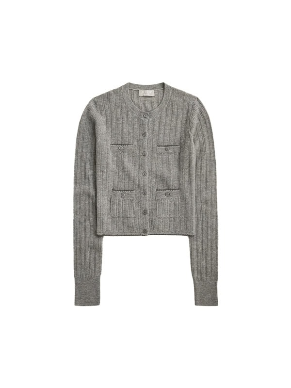 gray cardigan