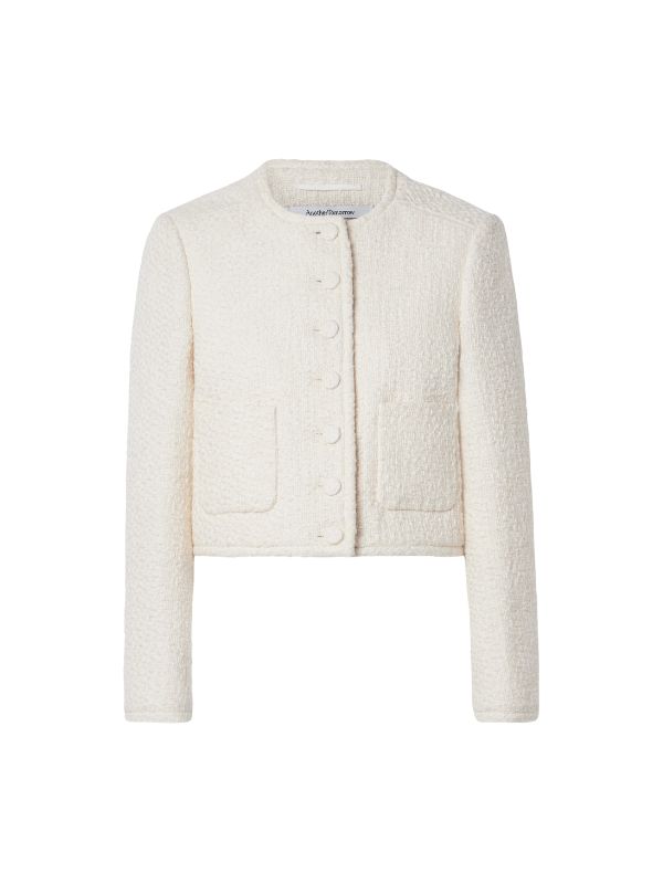 white boucle lady jacket