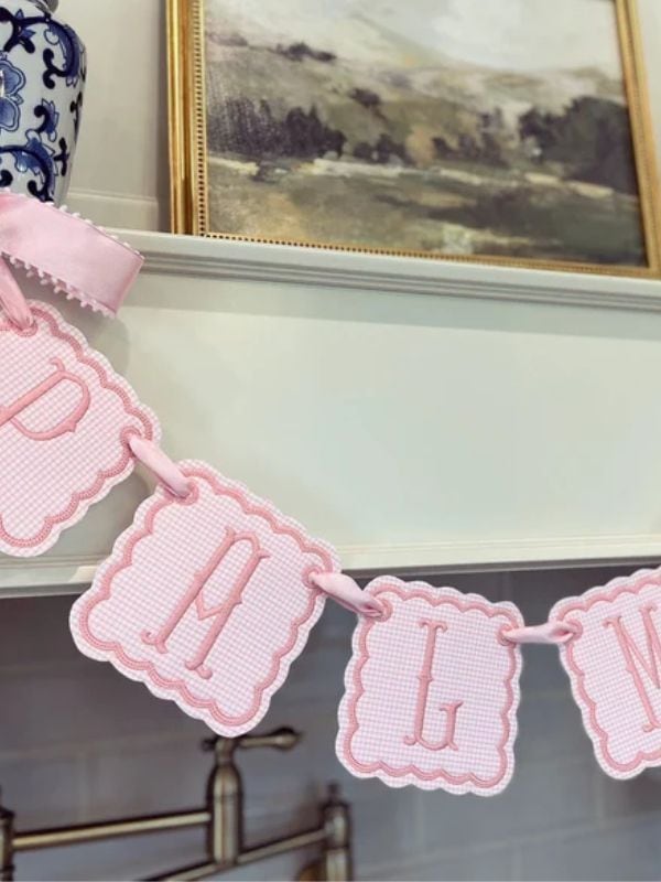 girls pink name banner