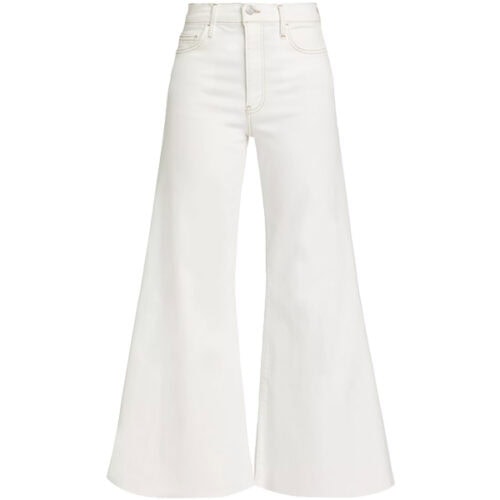 white wide leg flare pants