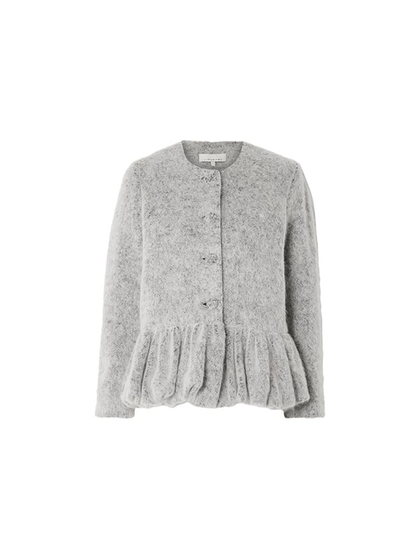 LIBEROWE Ruffled brushed-wool peplum cardigan