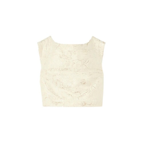 Cream lace crop top