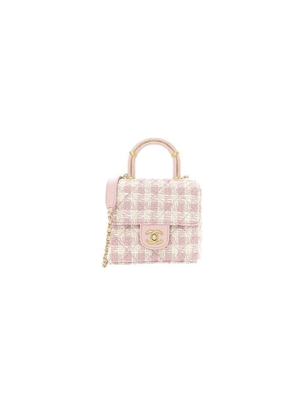 chanel pink tweed mini