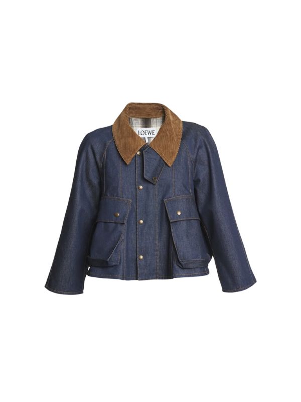 Collared Denim Trapeze Jacket