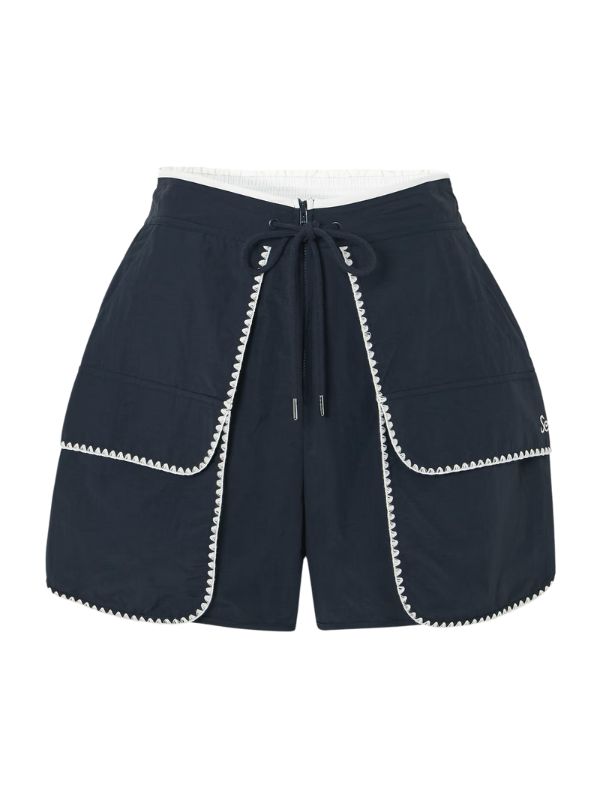 SEA Evelyn embroidered shell shorts