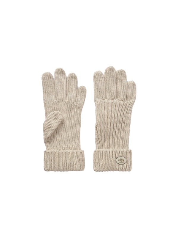 GUCCI Embellished leather-trimmed ribbed cotton gloves