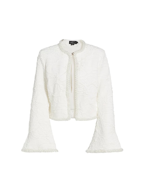 PatBO Pearl-Beaded Jacquard Jacket