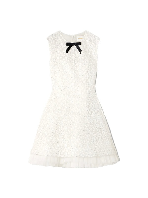 SHUSHU/TONG Embellished embroidered tulle mini dress