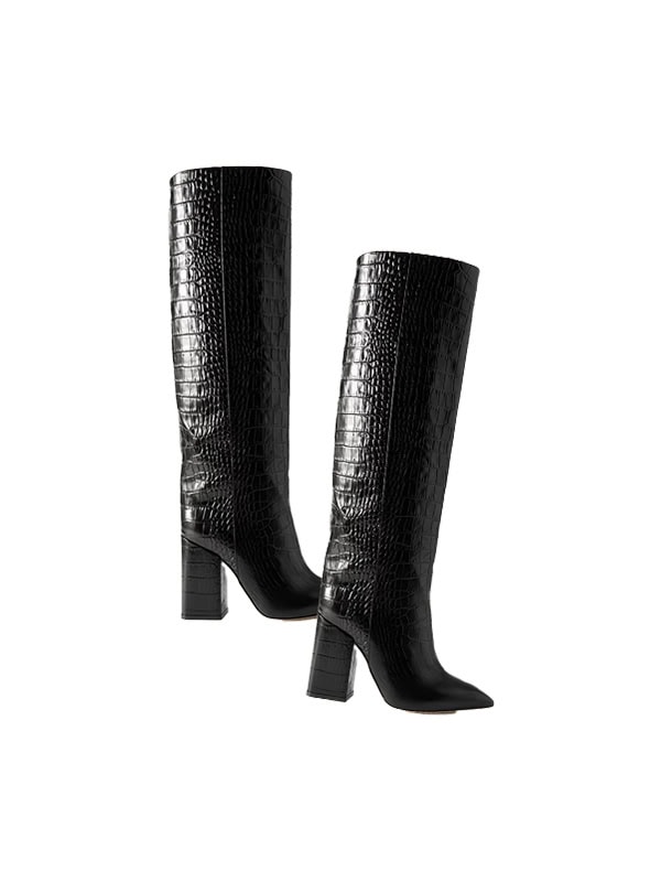 PARIS TEXAS Anja croc-effect leather knee boots