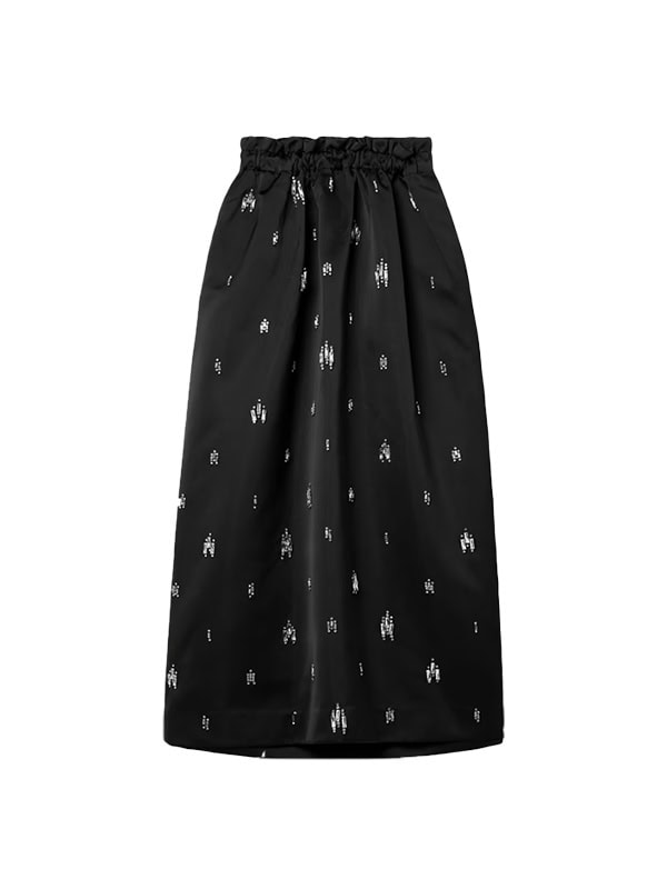 A.L.C. Alexia crystal-embellished duchesse-satin midi skirt