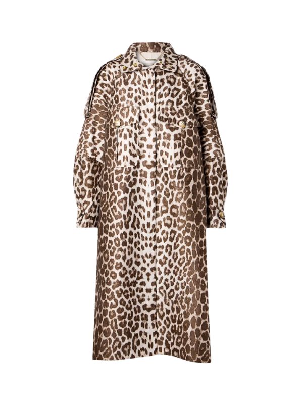 ZIMMERMANN Illustration leopard-print wool and silk-blend twill coat