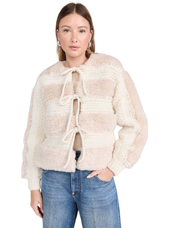 Sea Gisele Faux Fur Applique Jacket