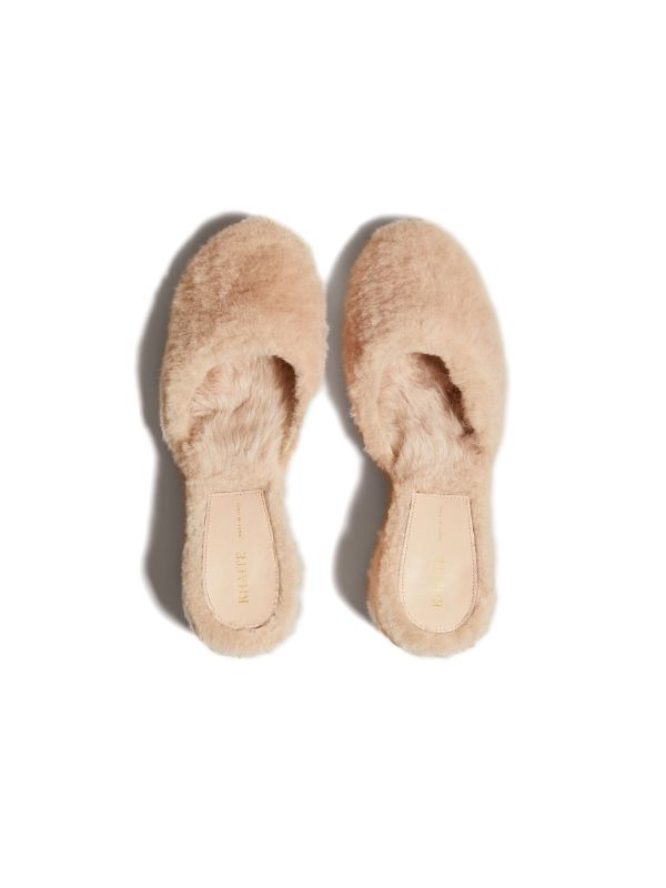 KHAITE Clio 50mm shearling mules