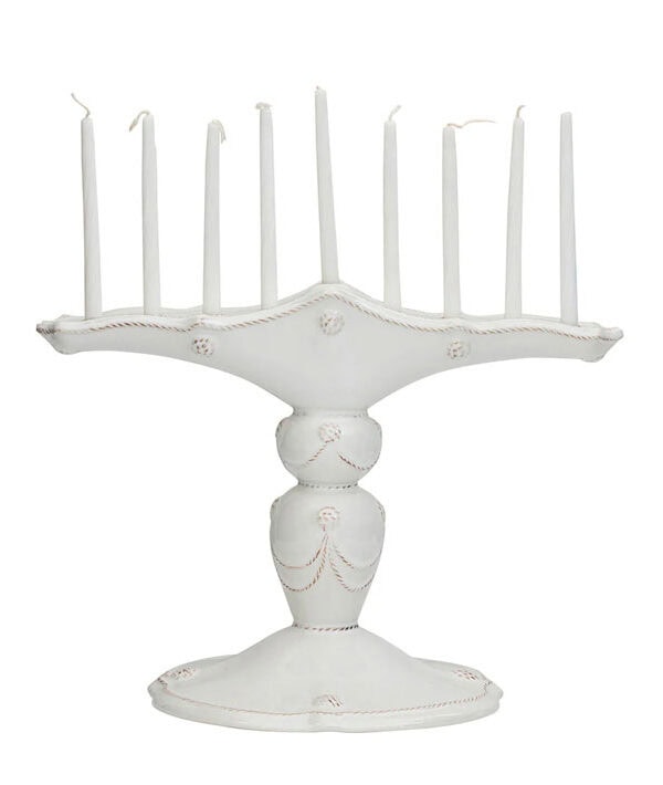 Juliska white Berry and Thread Whitewash Menorah