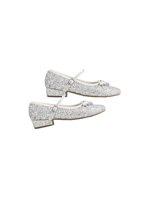 girls silver mary janes