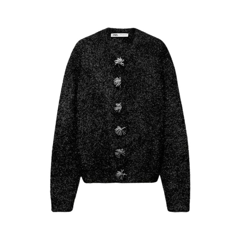 zara beaded cardigan