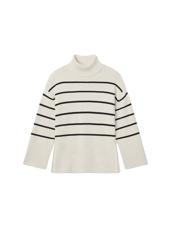 striped turtleneck sweater