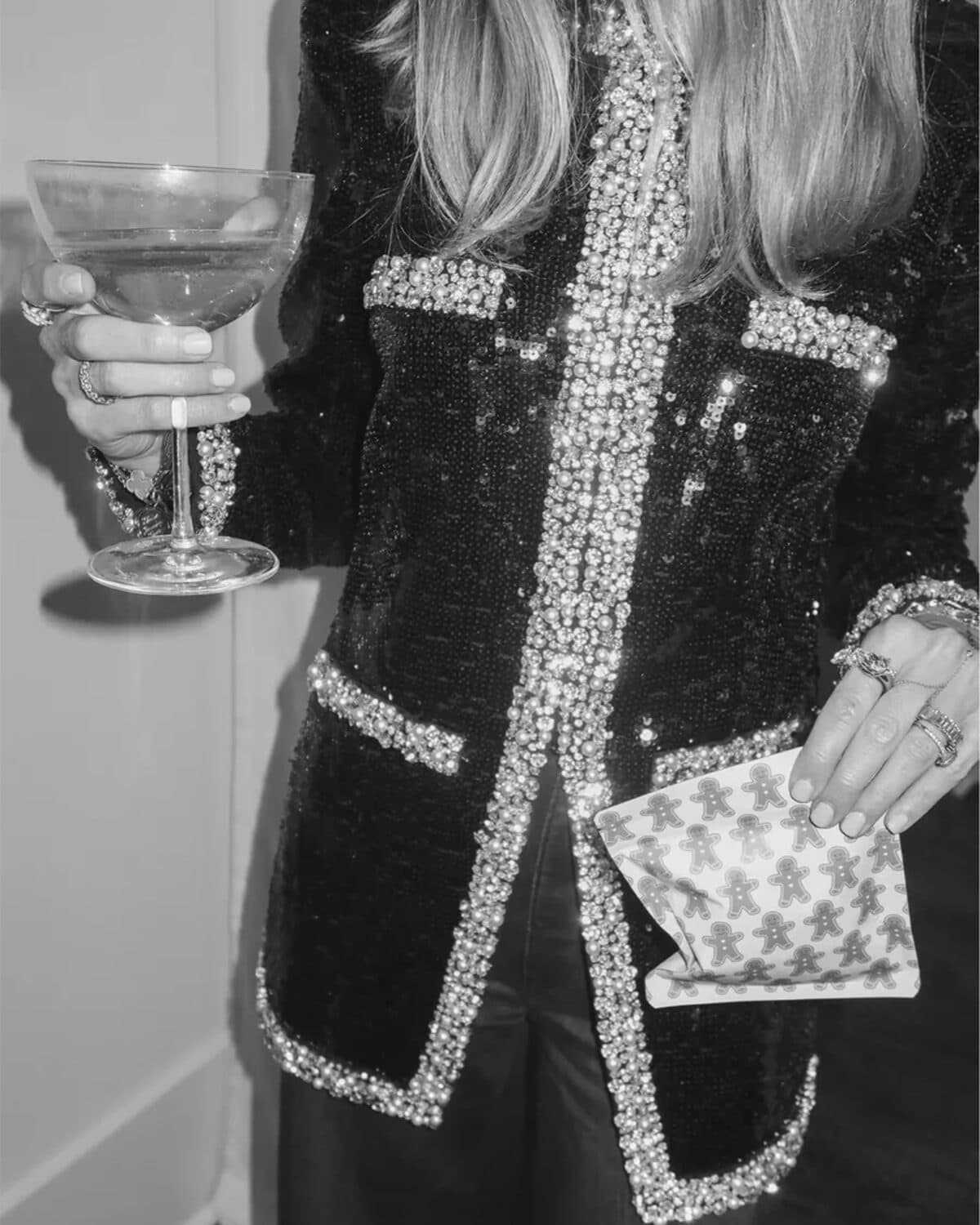 sequin jacket for holidays and NYE