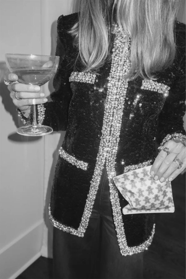 sequin jacket for holidays and NYE