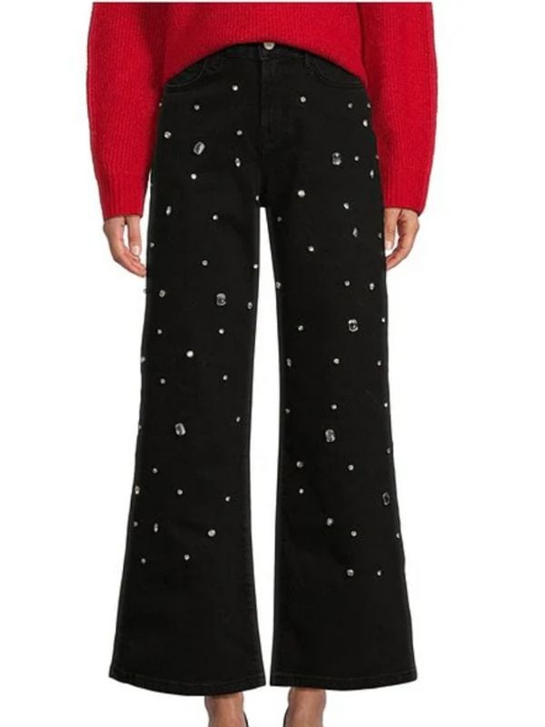 gem studded black jeans