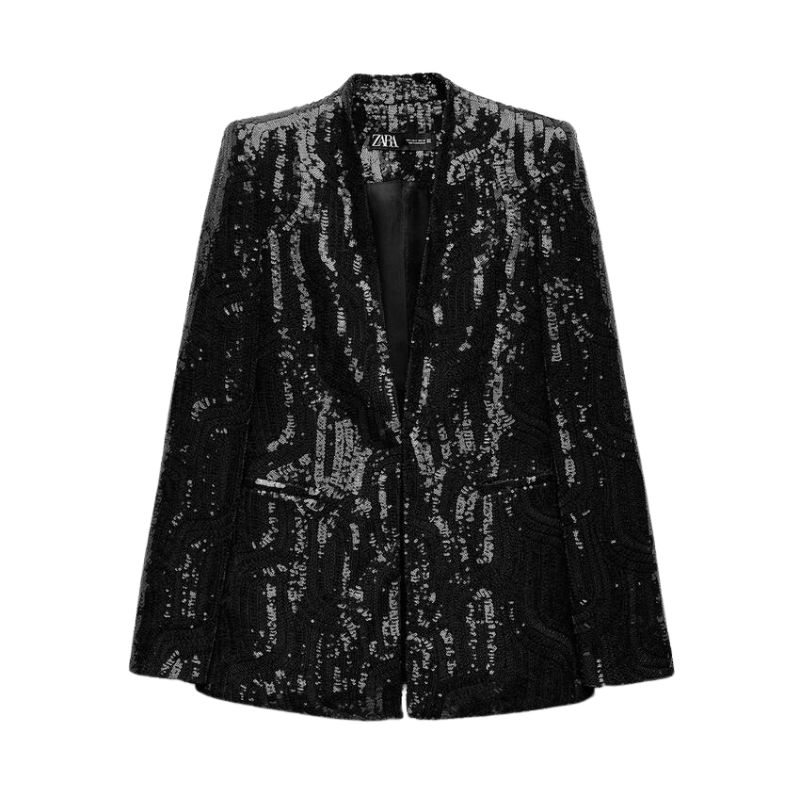 black sequin blazer zara fall favorites