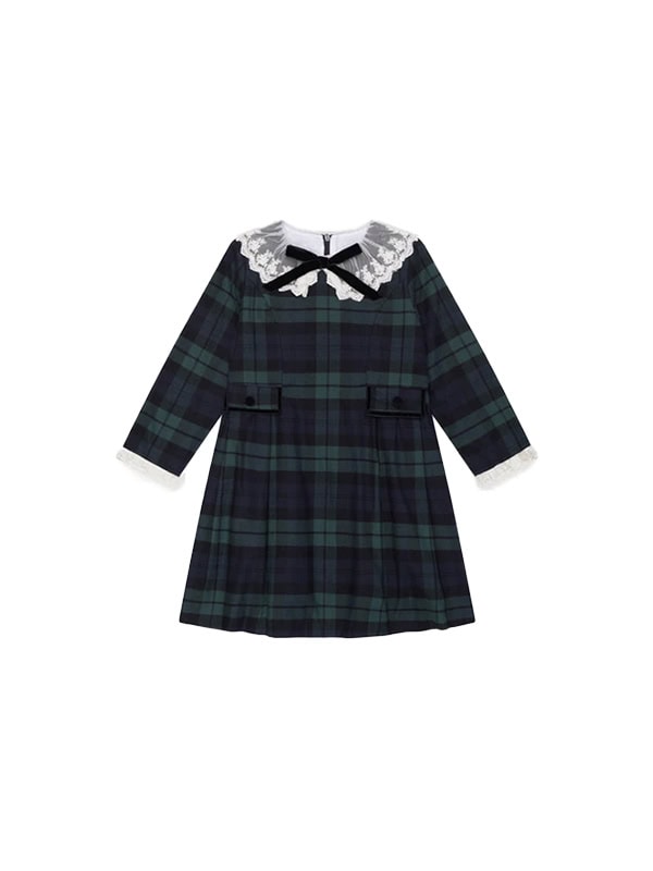 tartan girl dress for family photos