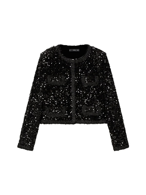 MANGO Sequin jacket with pockets