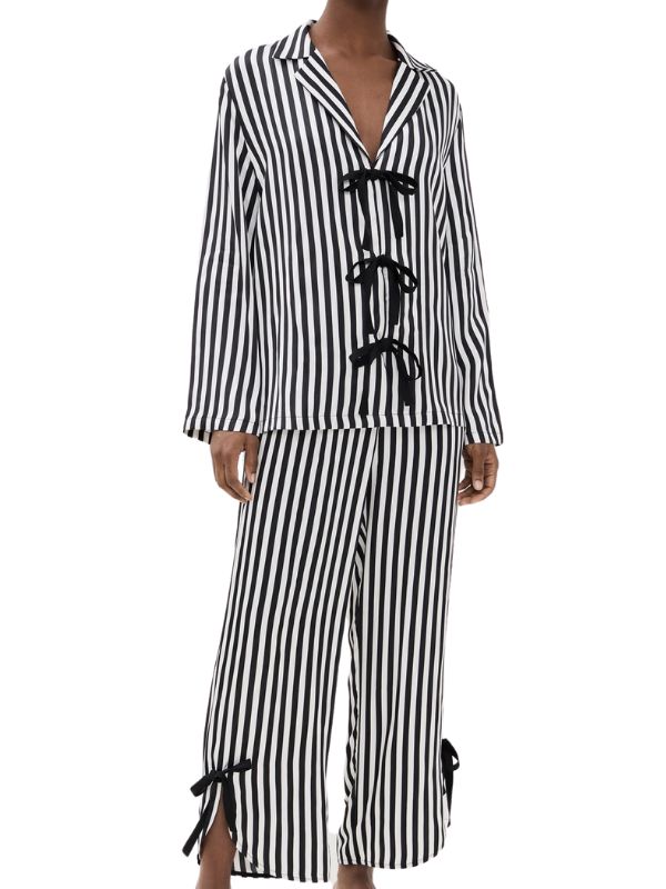 Sleeper striped bow pjs