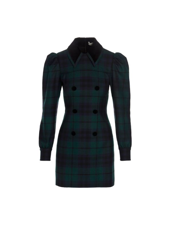 Alessandra Rich Tartan Check Mini Dress