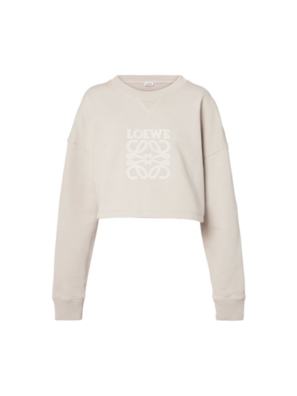 Loewe Anagram cropped cotton jersey sweatshirt