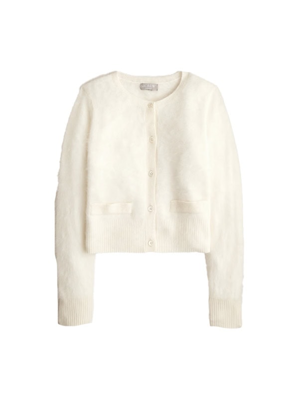 J.CREW Brushed cashmere fitted cardigan sweater