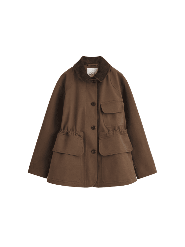 COS SUEDE-COLLAR FIELD JACKET