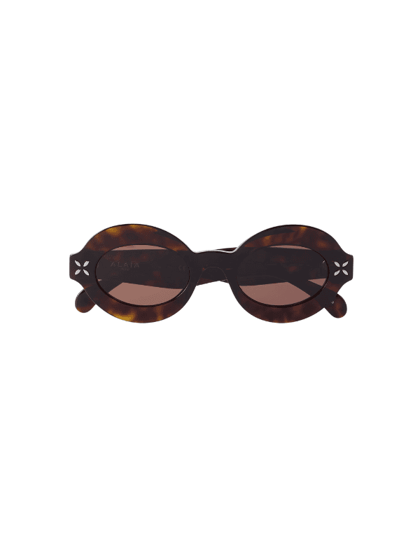 ALAÏA EYEWEAR Petal oval-frame tortoiseshell acetate sunglasses