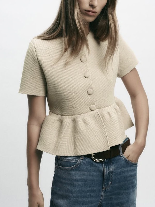 peplum cardigan from zara