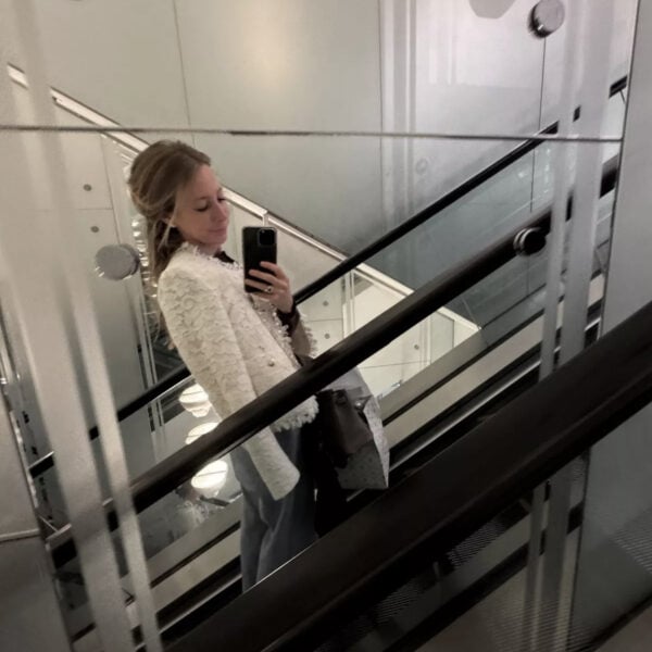 White jacket with texture for fall