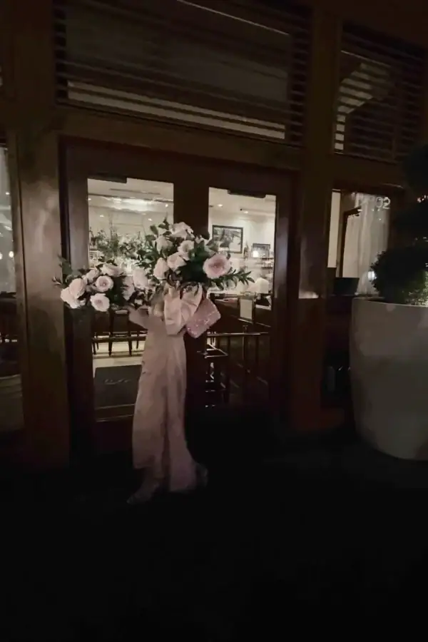 emily hertz birthday weekend - with blush roses