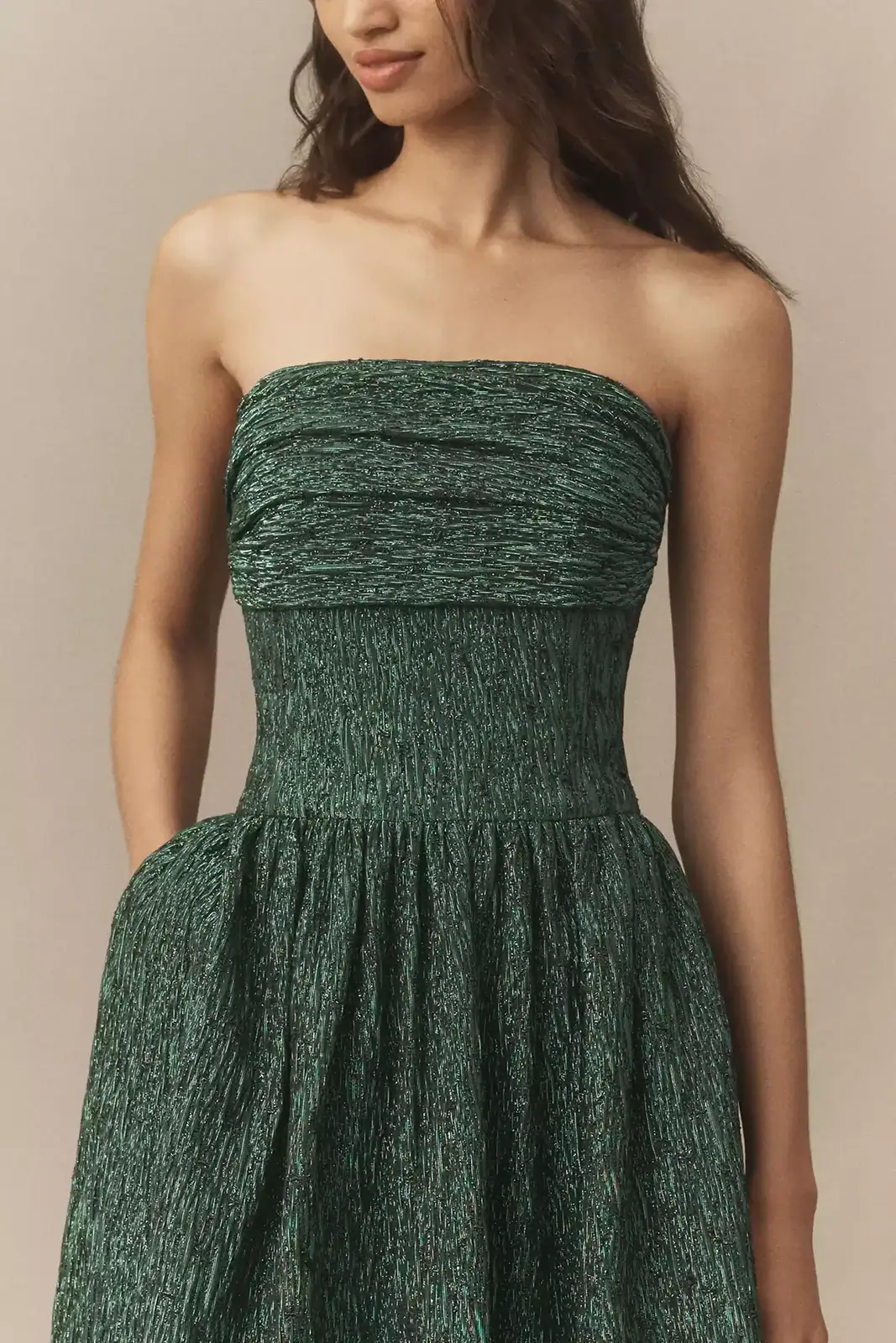 shoshanna lilia strapless ruched midi dress