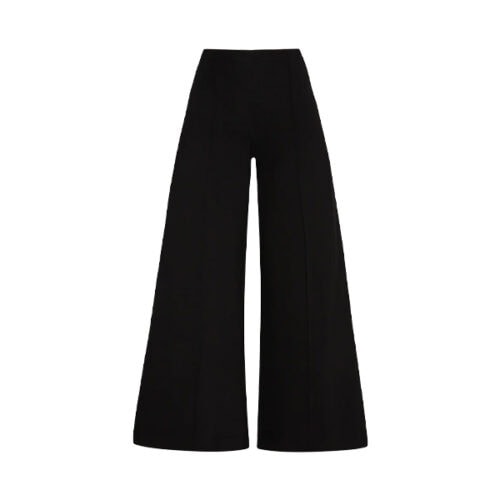 black cropped wide leg pant