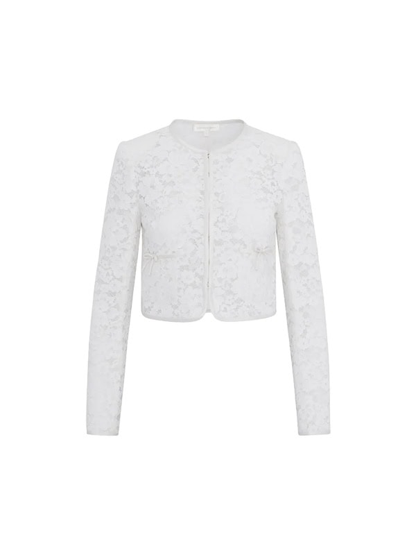 Junetta Cropped Lace Jacket LoveShackFancy