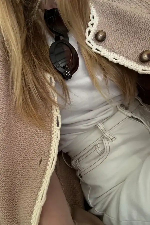 Vacation outfit with Alaïa Azzedine Oval Frame Sunglasses