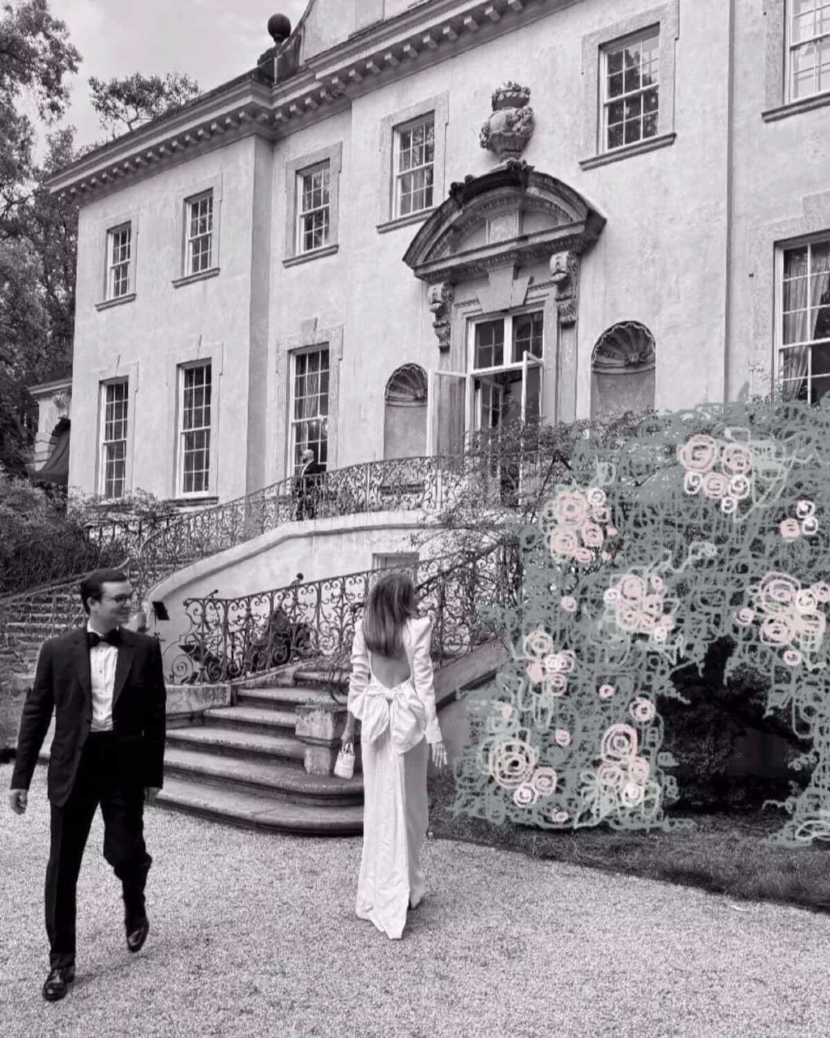 embroidered black & white photograph - personalized wedding gift ideas