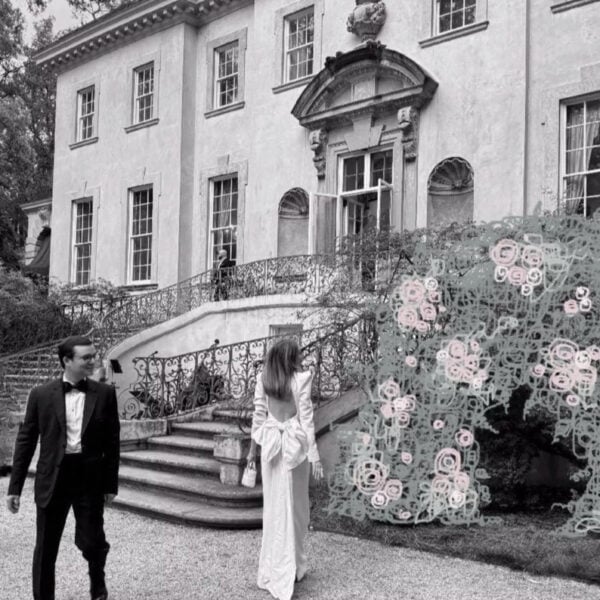 embroidered black & white photograph - personalized wedding gift ideas