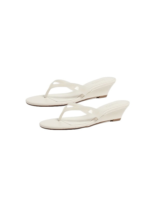 white flip flop sandals