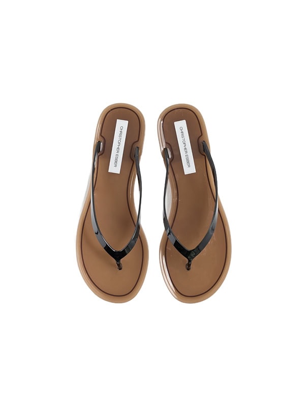 luxe flipflops womens black