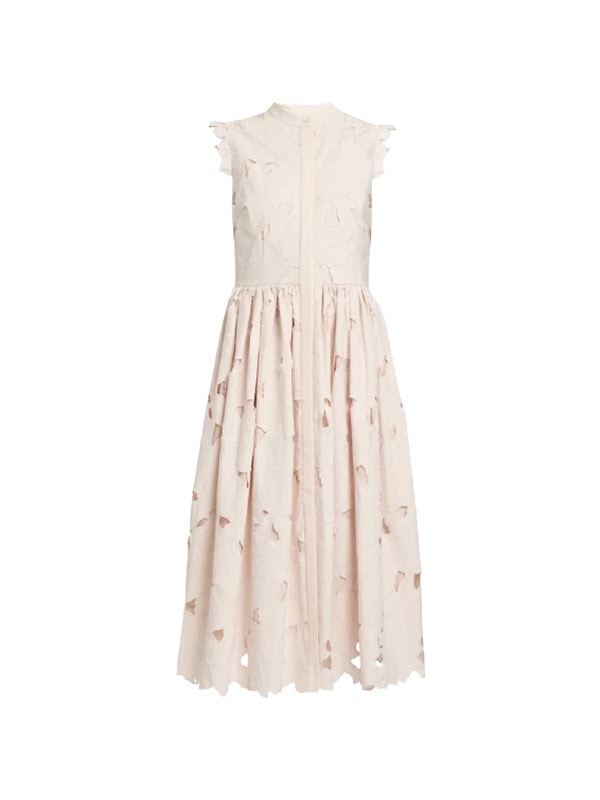Erdem Cutout floral pleated dress