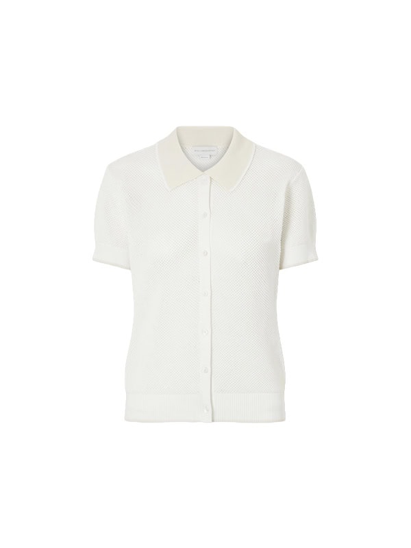 STELLA MCCARTNEY Open-knit cotton polo shirt