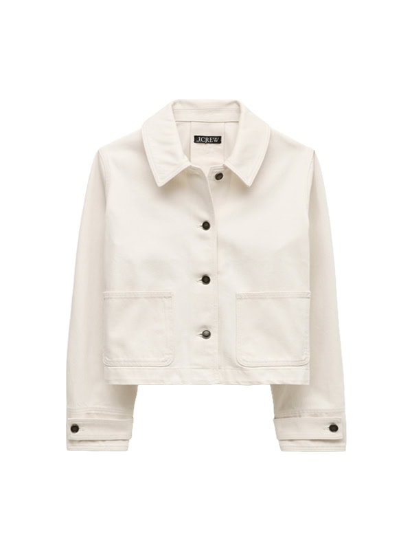 jcrew crop barn jacket white