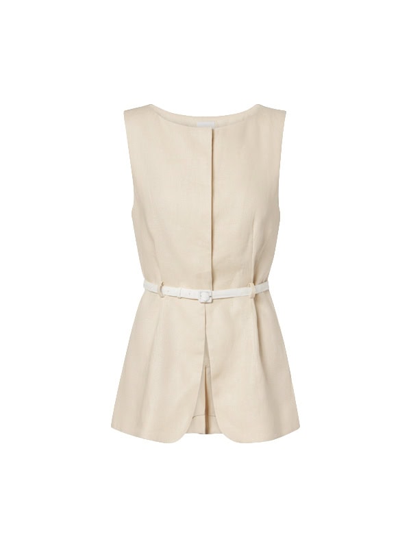 Posse Pamela belted linen vest