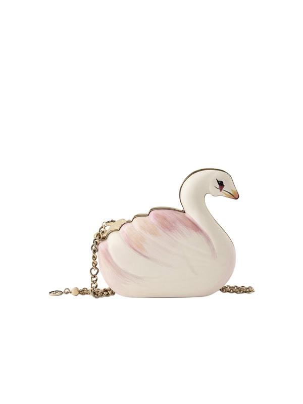 CHLOÉ Tropicus Swan leather clutch