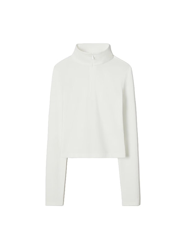 white bump-friendly turtleneck